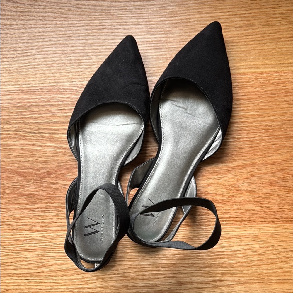 Worthington Black Flats with Slingback